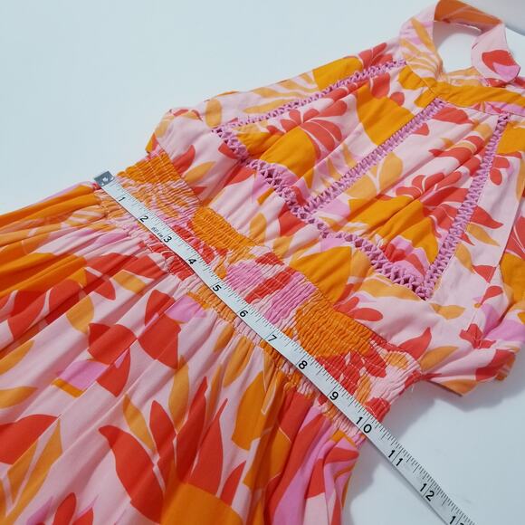 Athropologie Abel the Label Rumi Smocked Maxi Dress Floral Halter Neckline - Picture 8 of 14